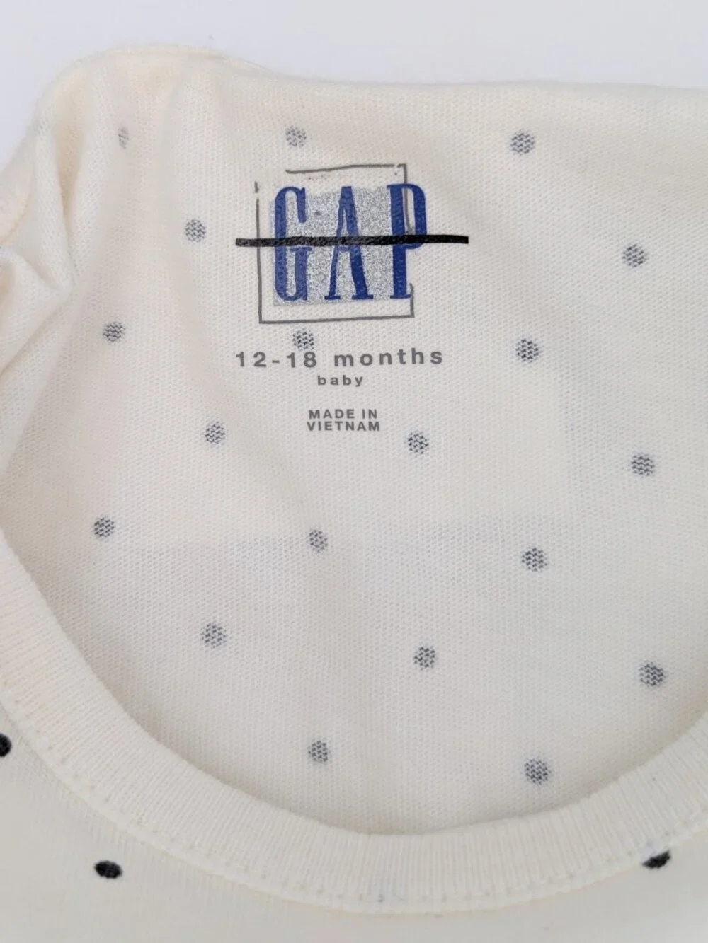 GAP Baby (12-18 Months) Cream/Black Polka Dot 